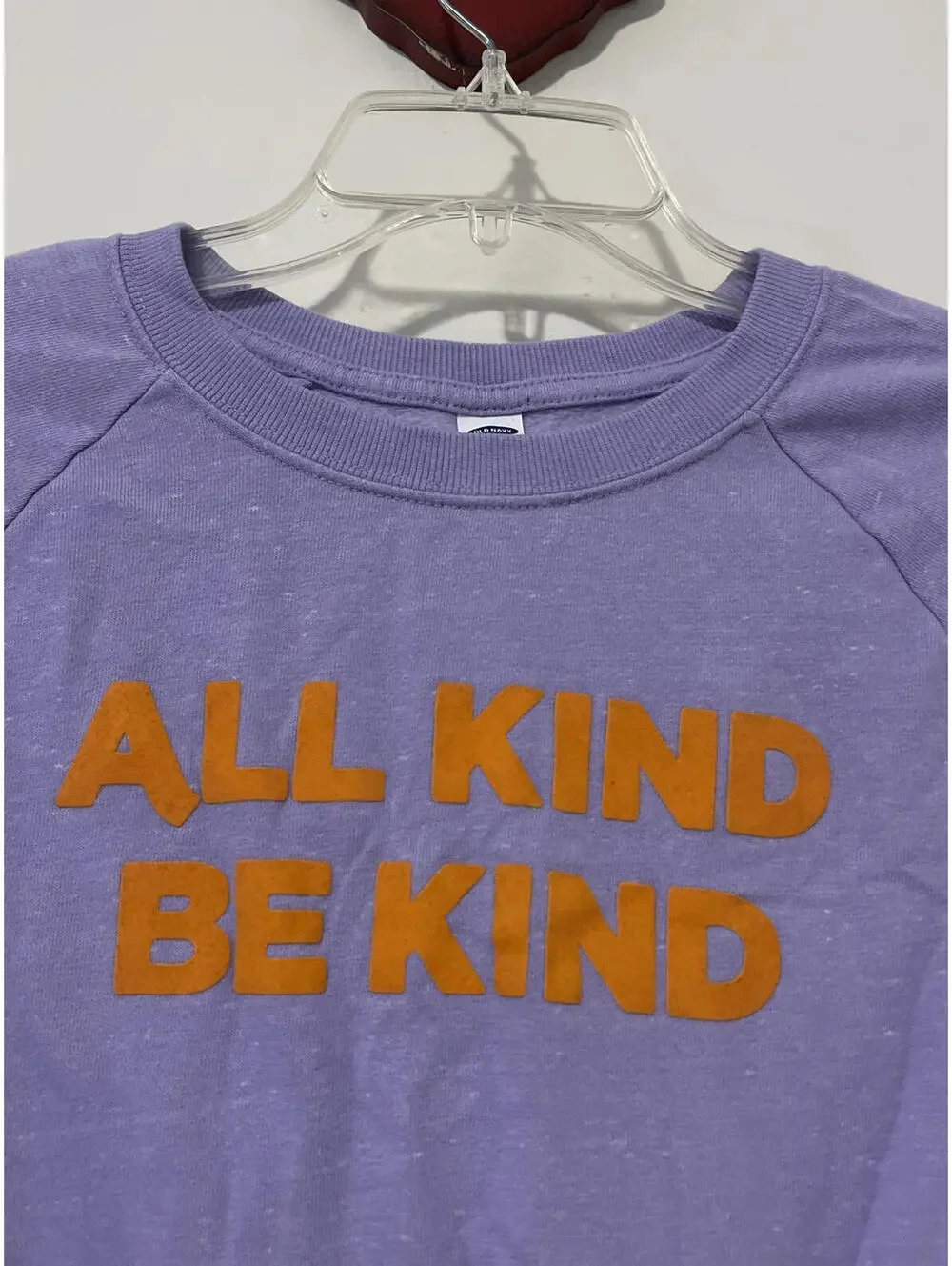 Old Navy Girls XL Purple Long Sleeved Pullover Sweater “All Kind Be Kind”! M1161
